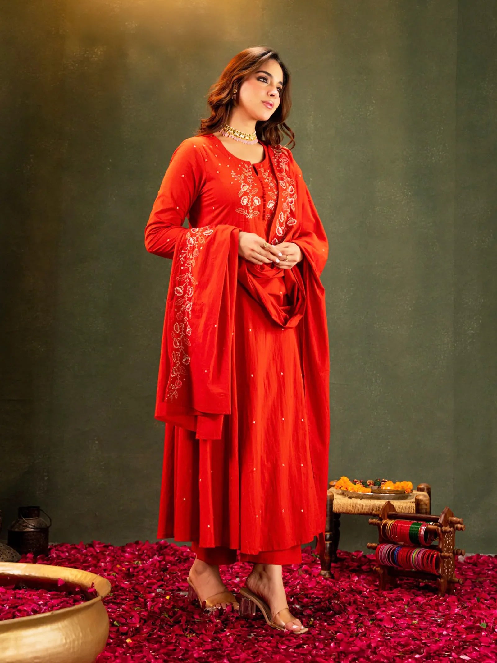 Rust Orange Anarkali