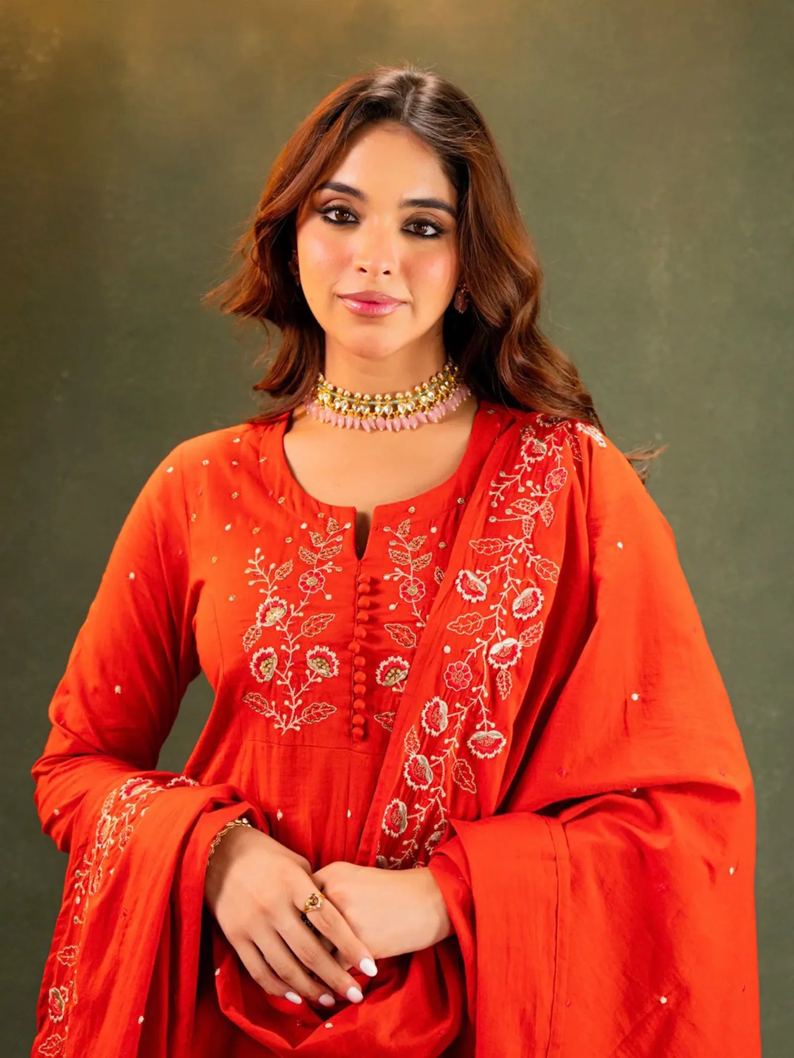 Rust Orange Anarkali
