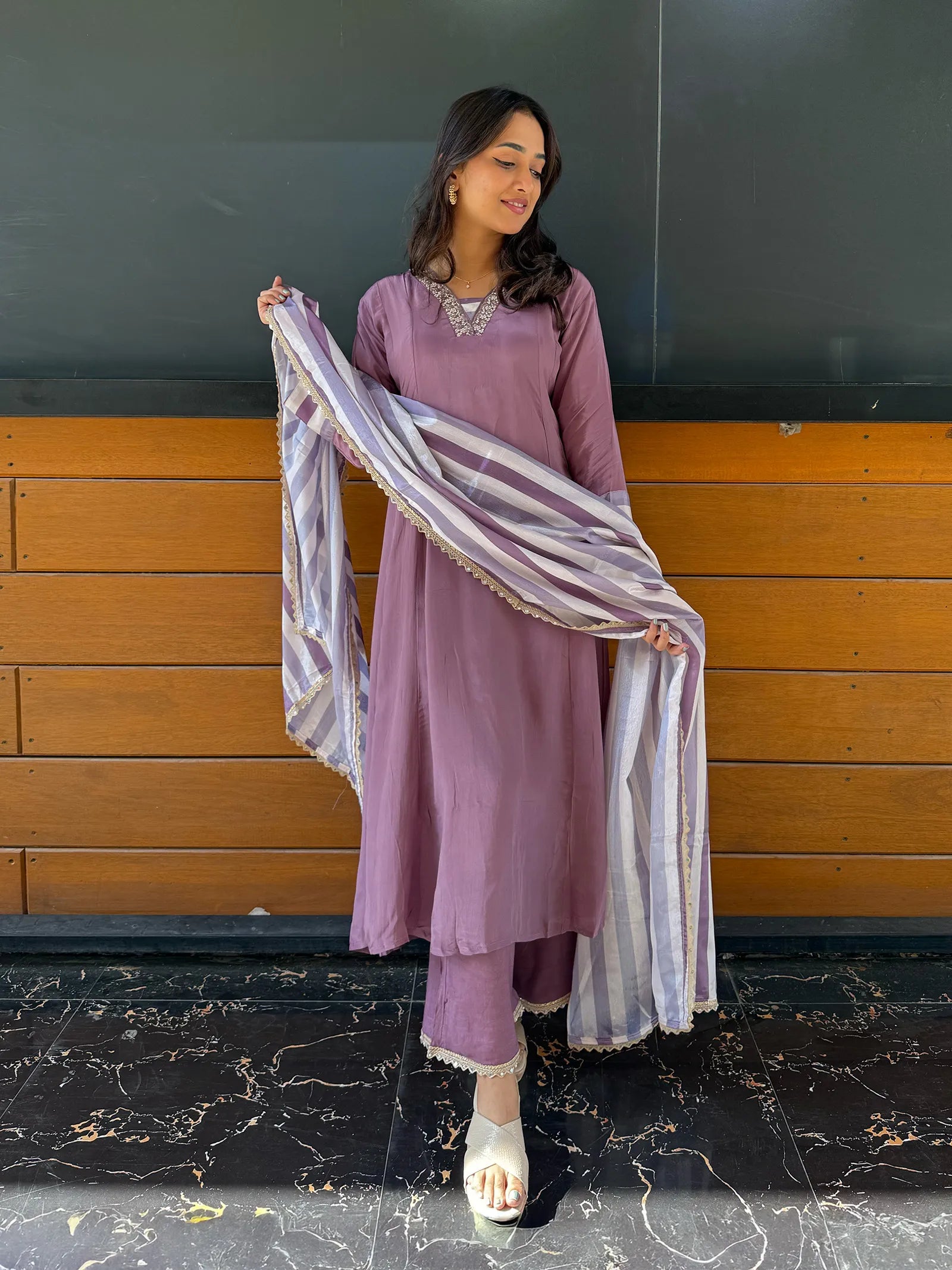 Crepe Silk Suit