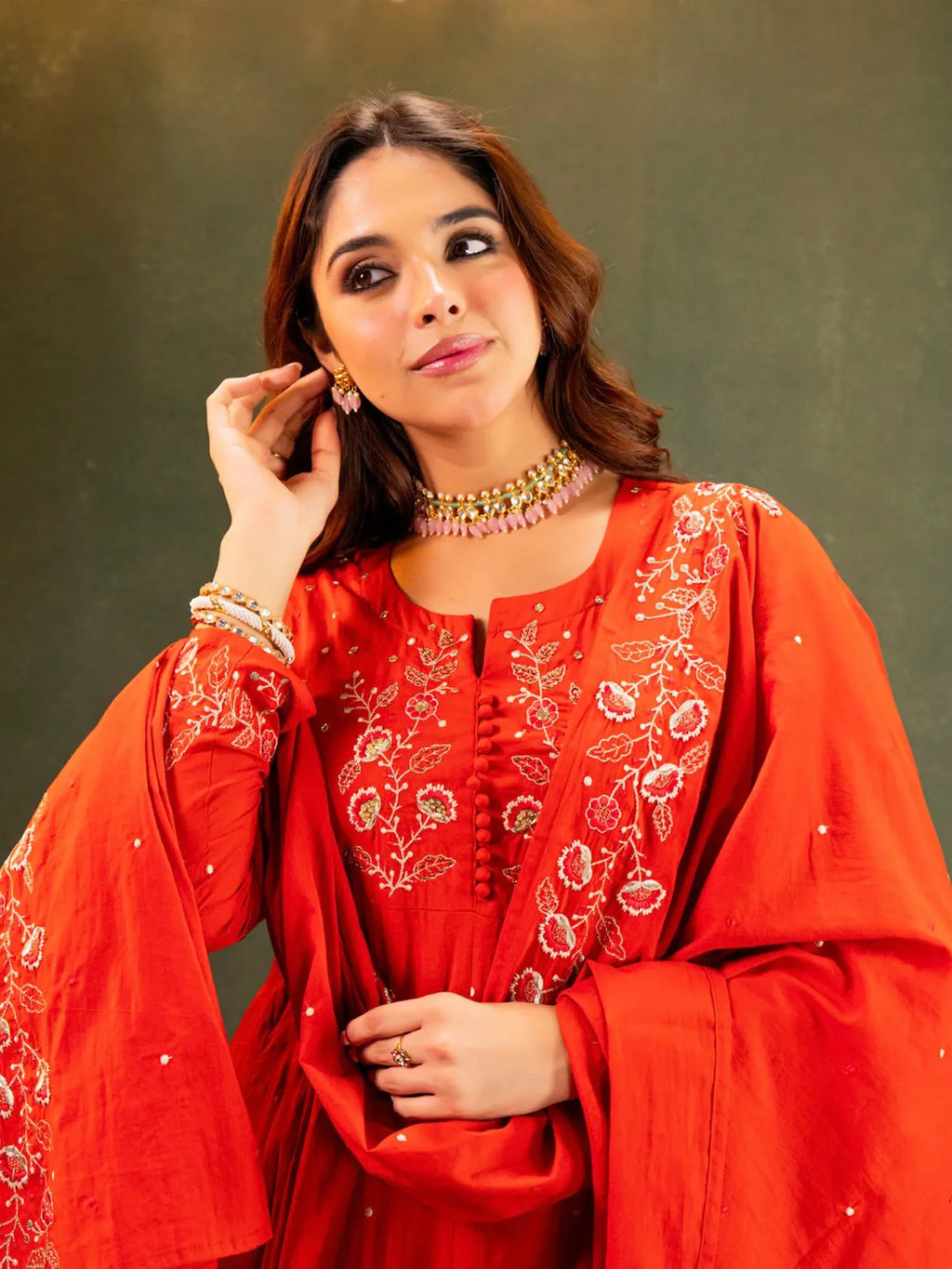 Rust Orange Anarkali