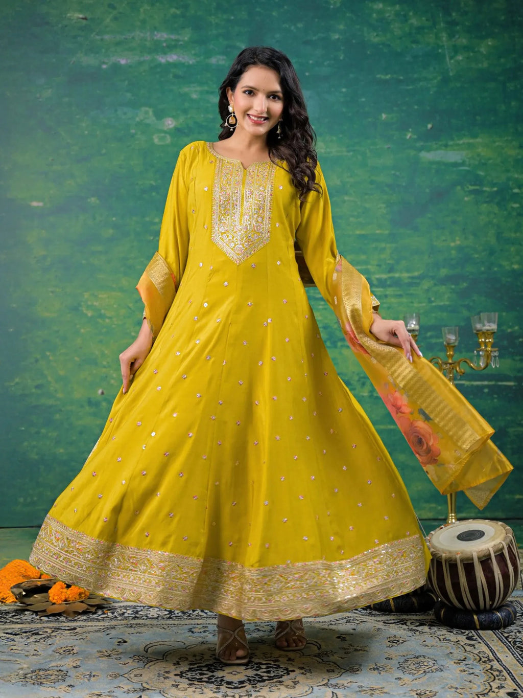 Haldi Anarkali Suit