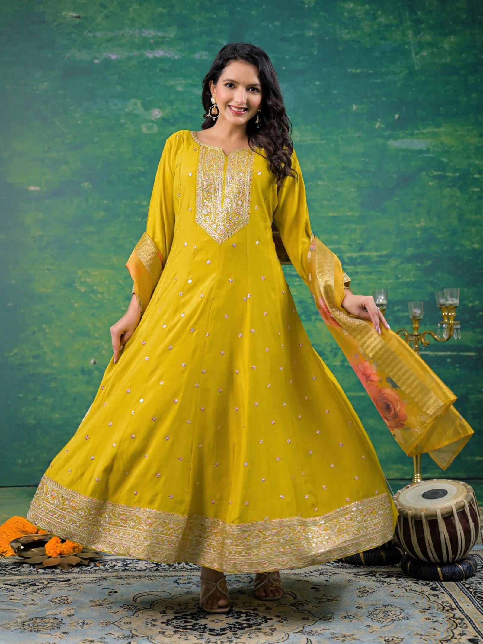 Haldi Anarkali Suit