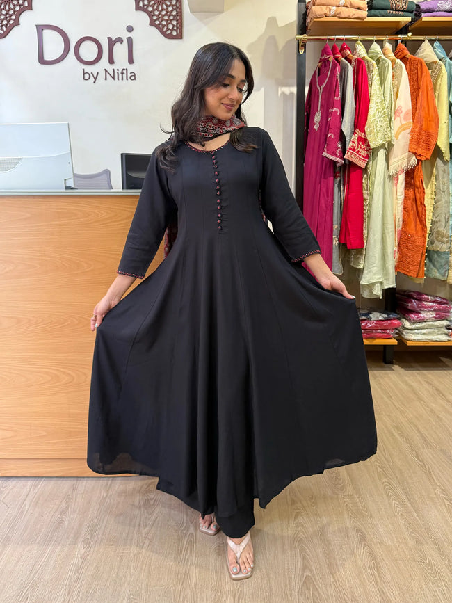 Black Anarkali Suit Hover Image