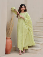 Mal Cotton suit - pista green