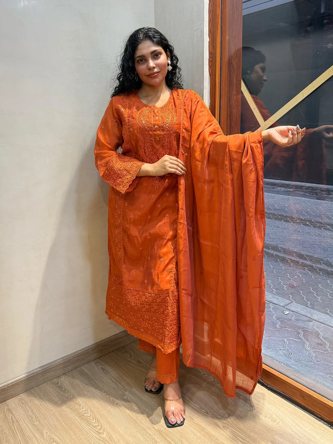 Muslin Silk Suit Hover Image