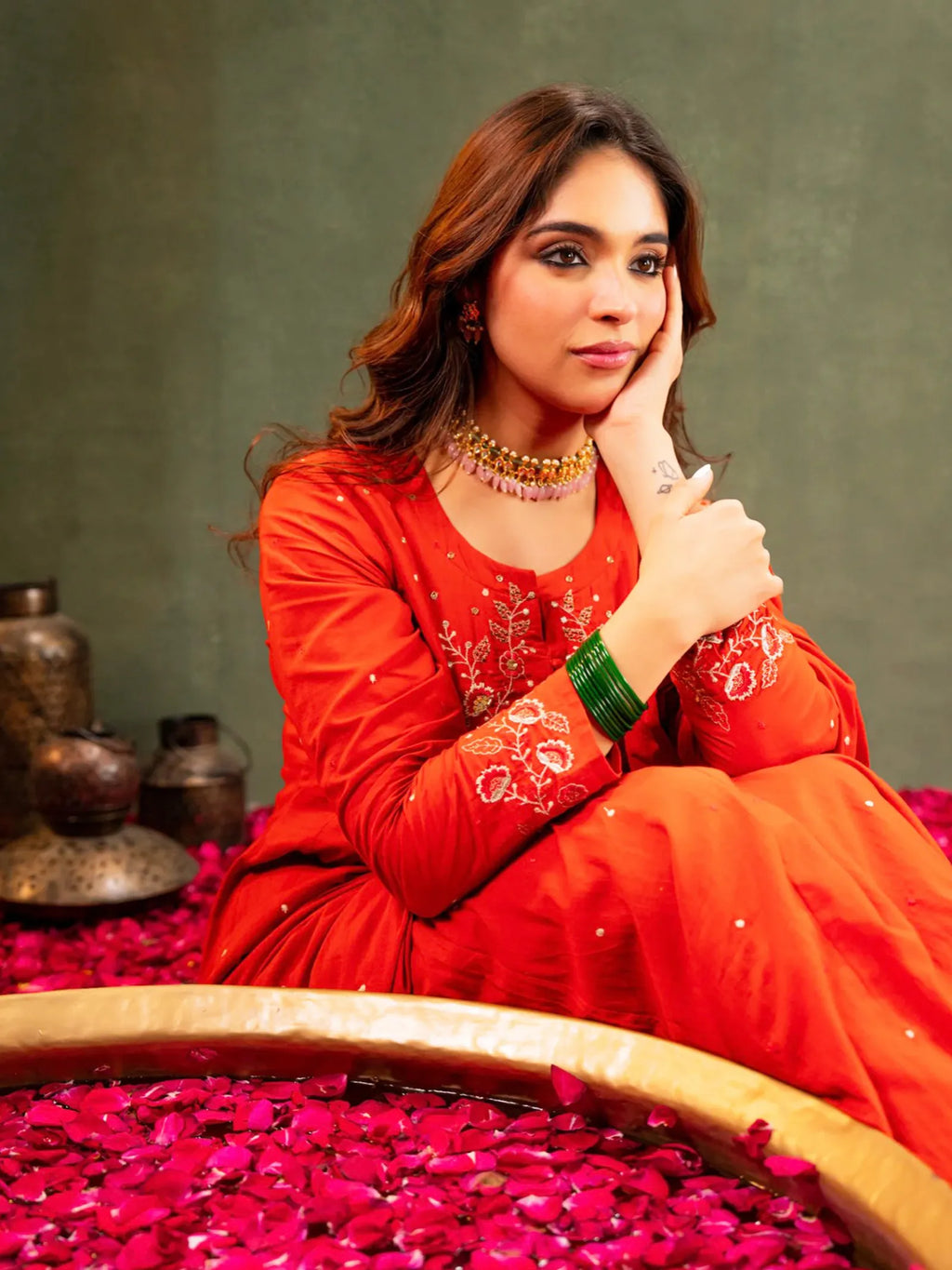 Rust Orange Anarkali