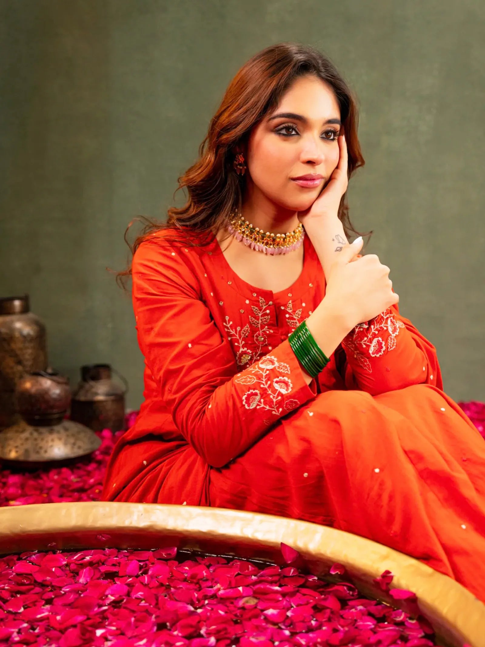 Rust Orange Anarkali