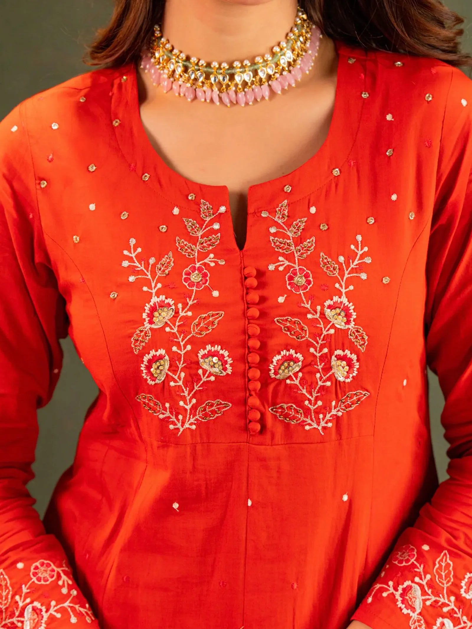 Rust Orange Anarkali