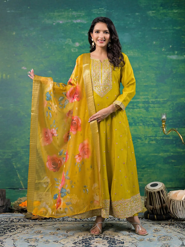 Haldi Anarkali Suit Hover Image