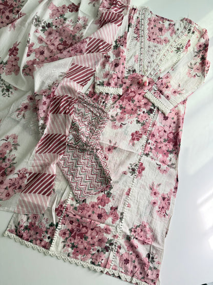 Blush blossom suit set