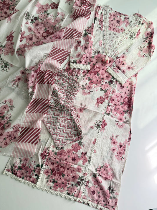 Blush blossom suit set