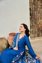 Floral embroidered Mul Chanderi