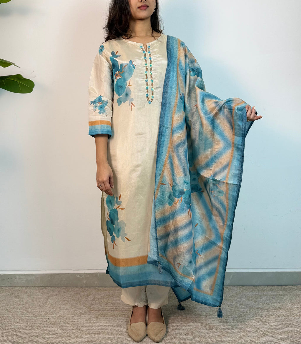 Shraddha Tissue silk suit