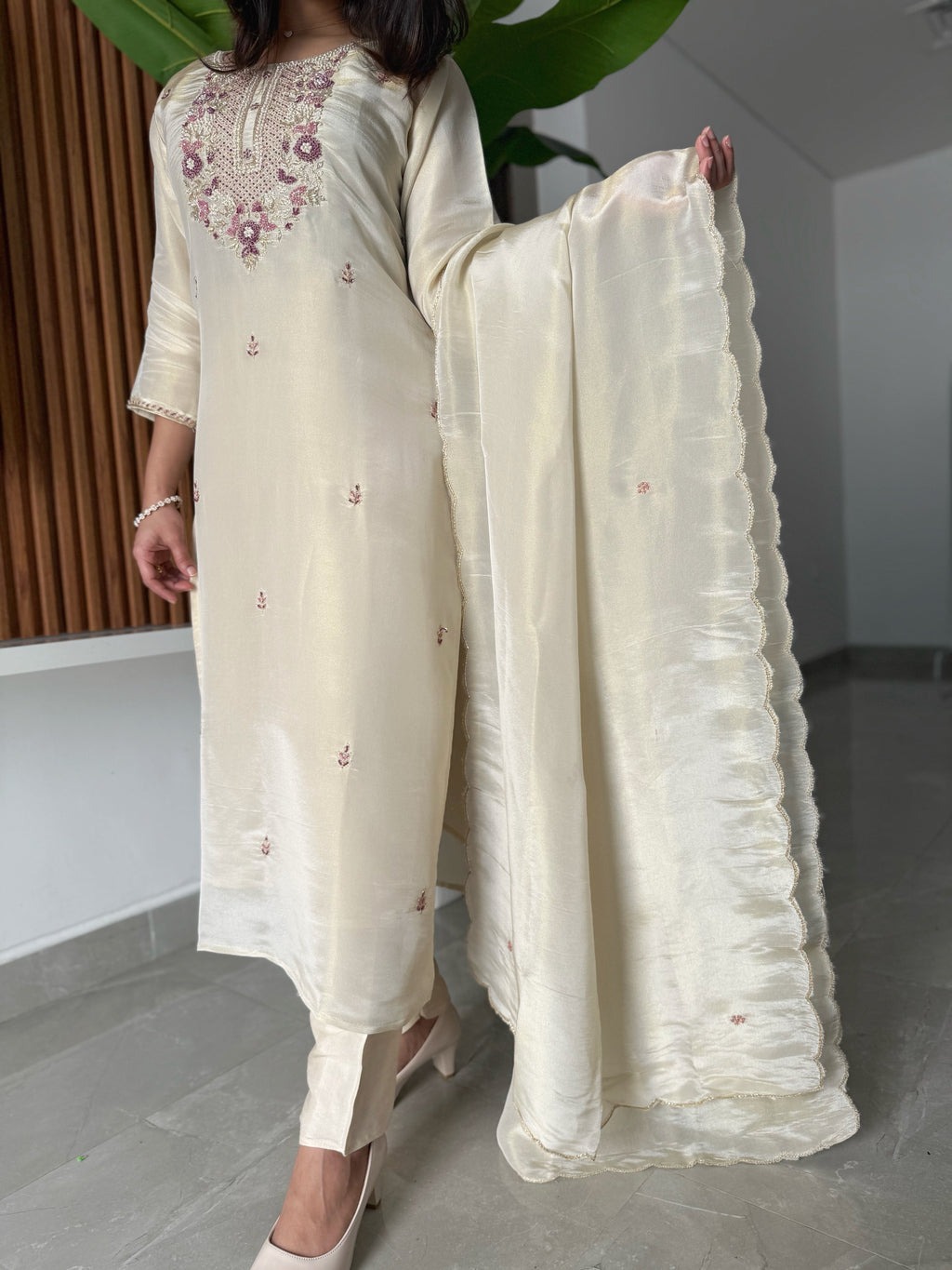 Ishq premium shimmer tissue suit