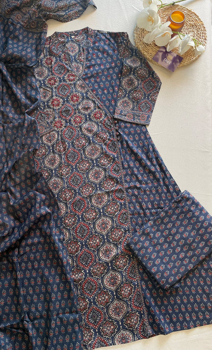 Ajrakh printed cotton suit set
