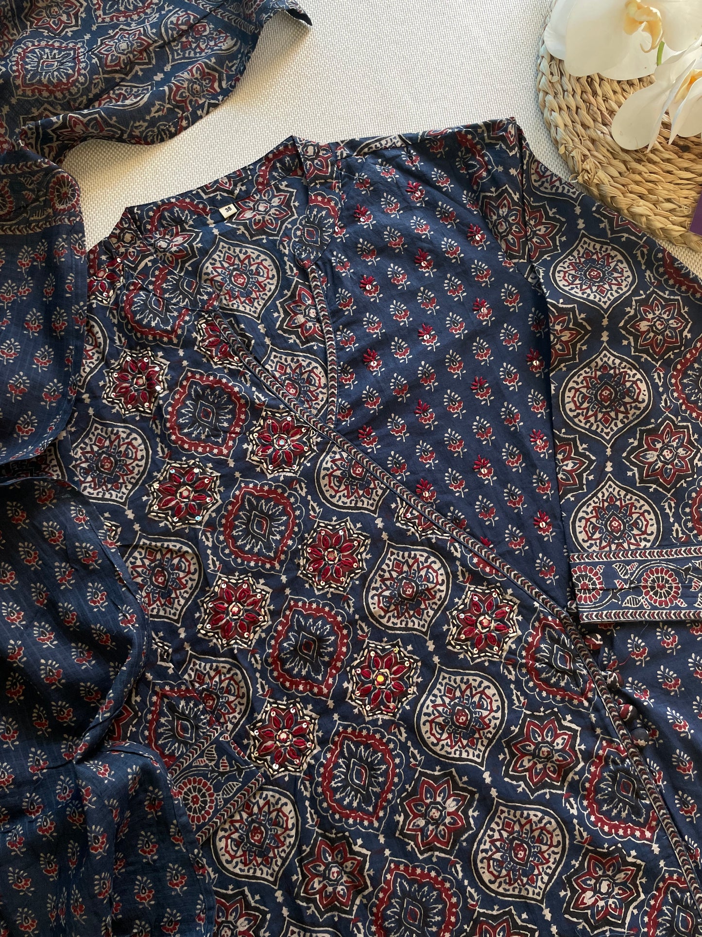 Ajrakh printed cotton suit set