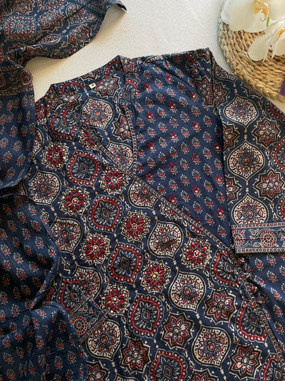 Ajrakh printed cotton suit set
