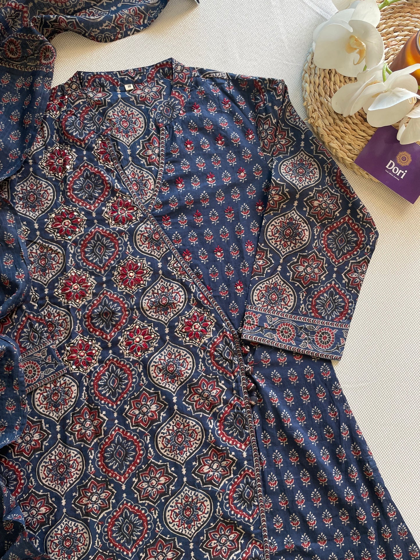 Ajrakh printed cotton suit set