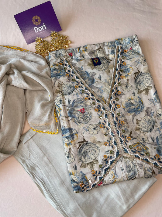 Muslin silk Aliya cut