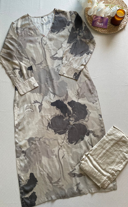 Muslin silk pant set