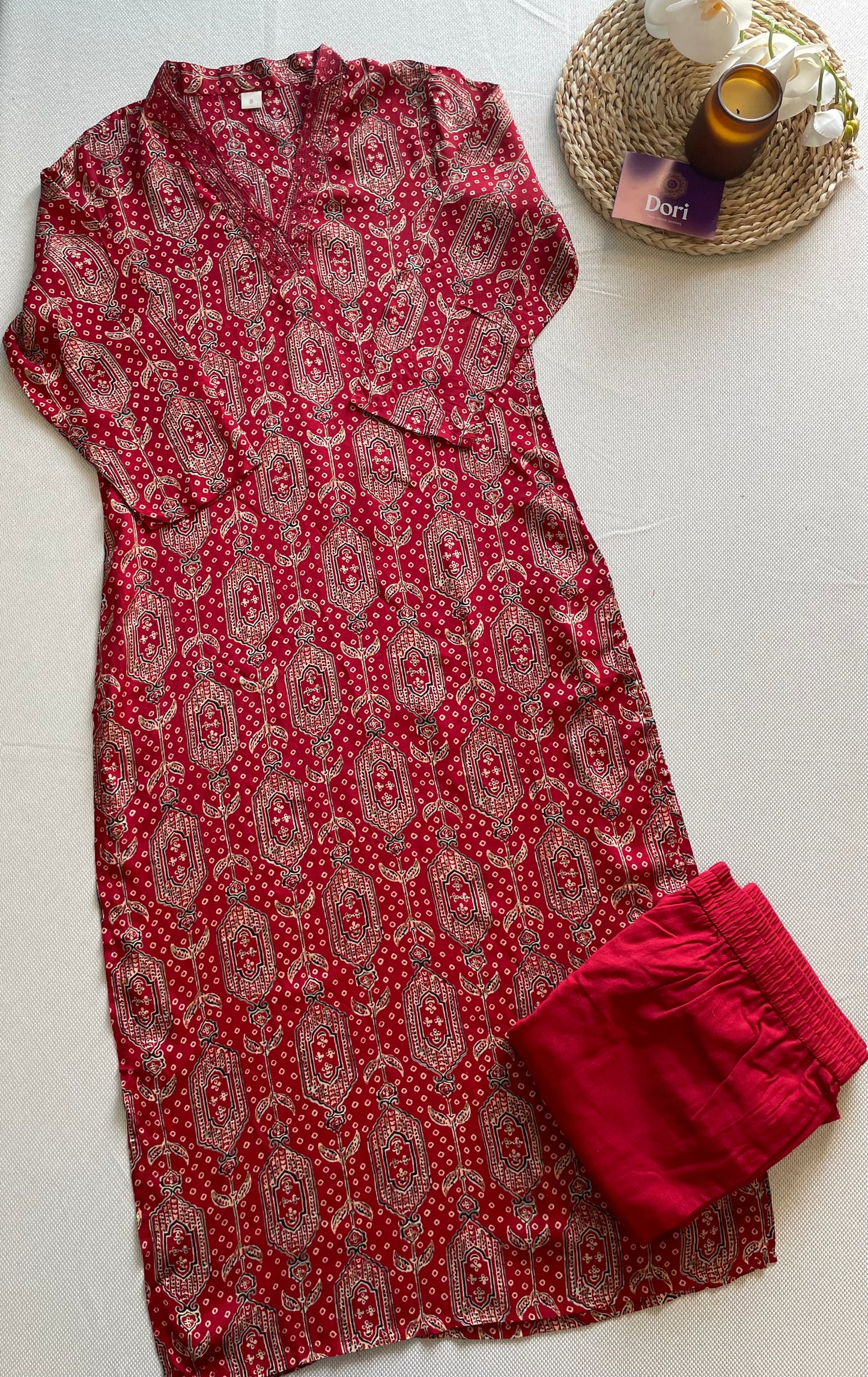 Crepe silk pant set