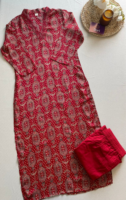 Crepe silk pant set