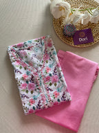 Schiffli cotton pant set