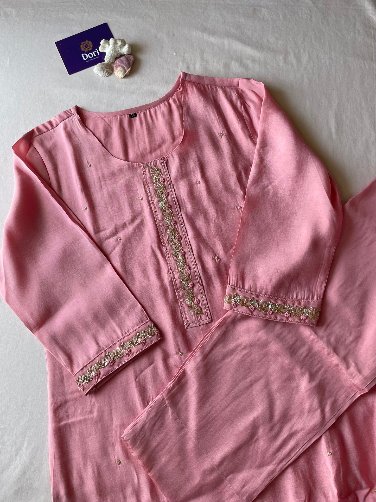 Pink dola silk suit