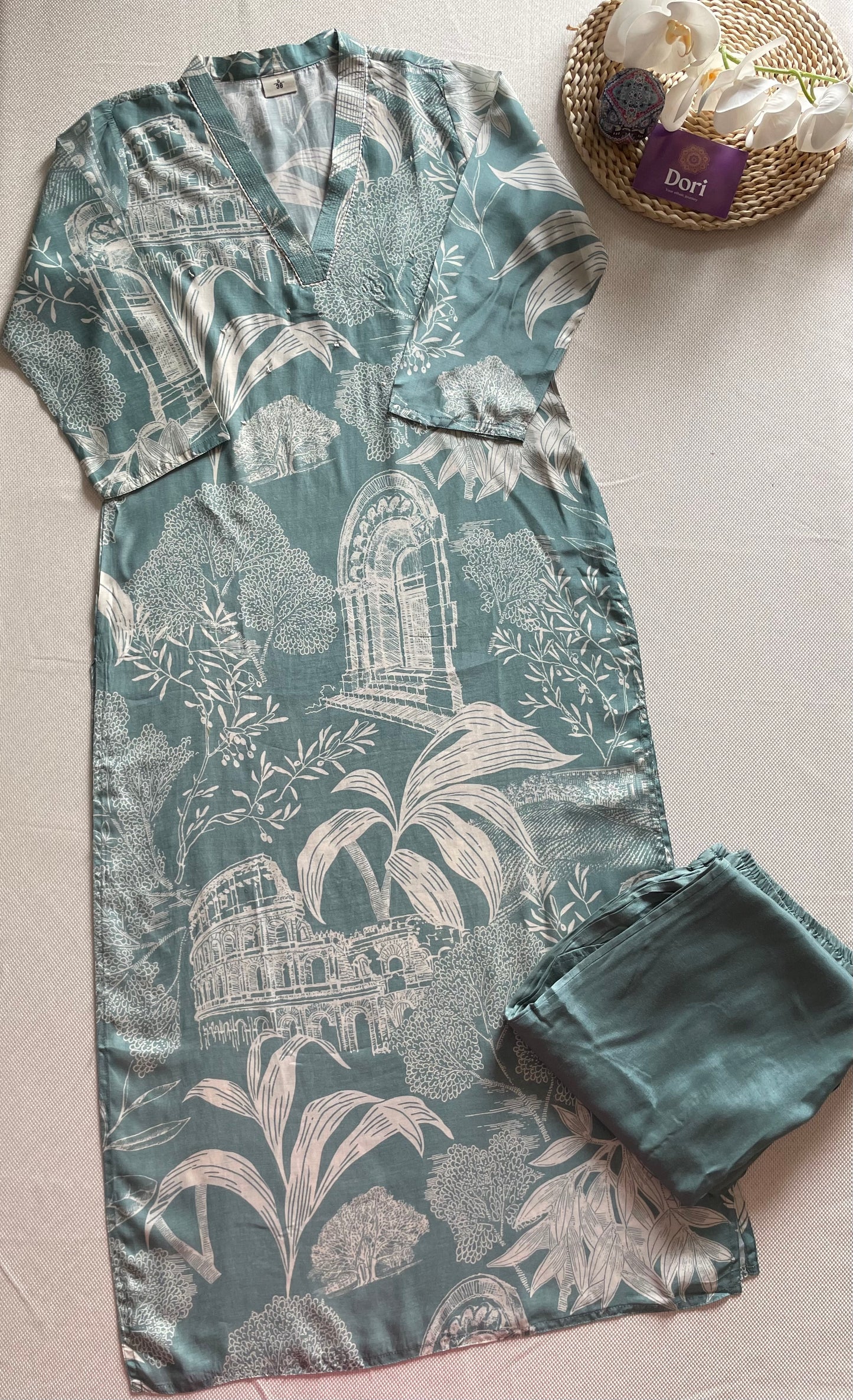 Crepe silk pant set