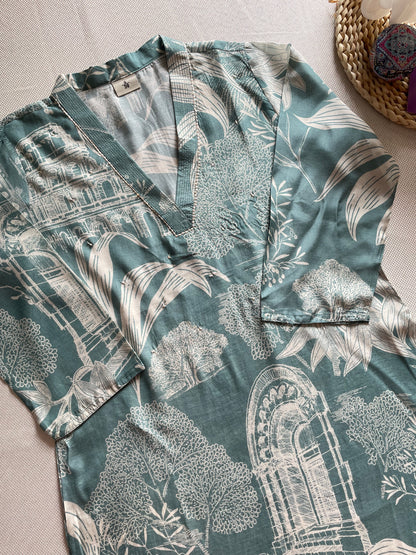 Crepe silk pant set