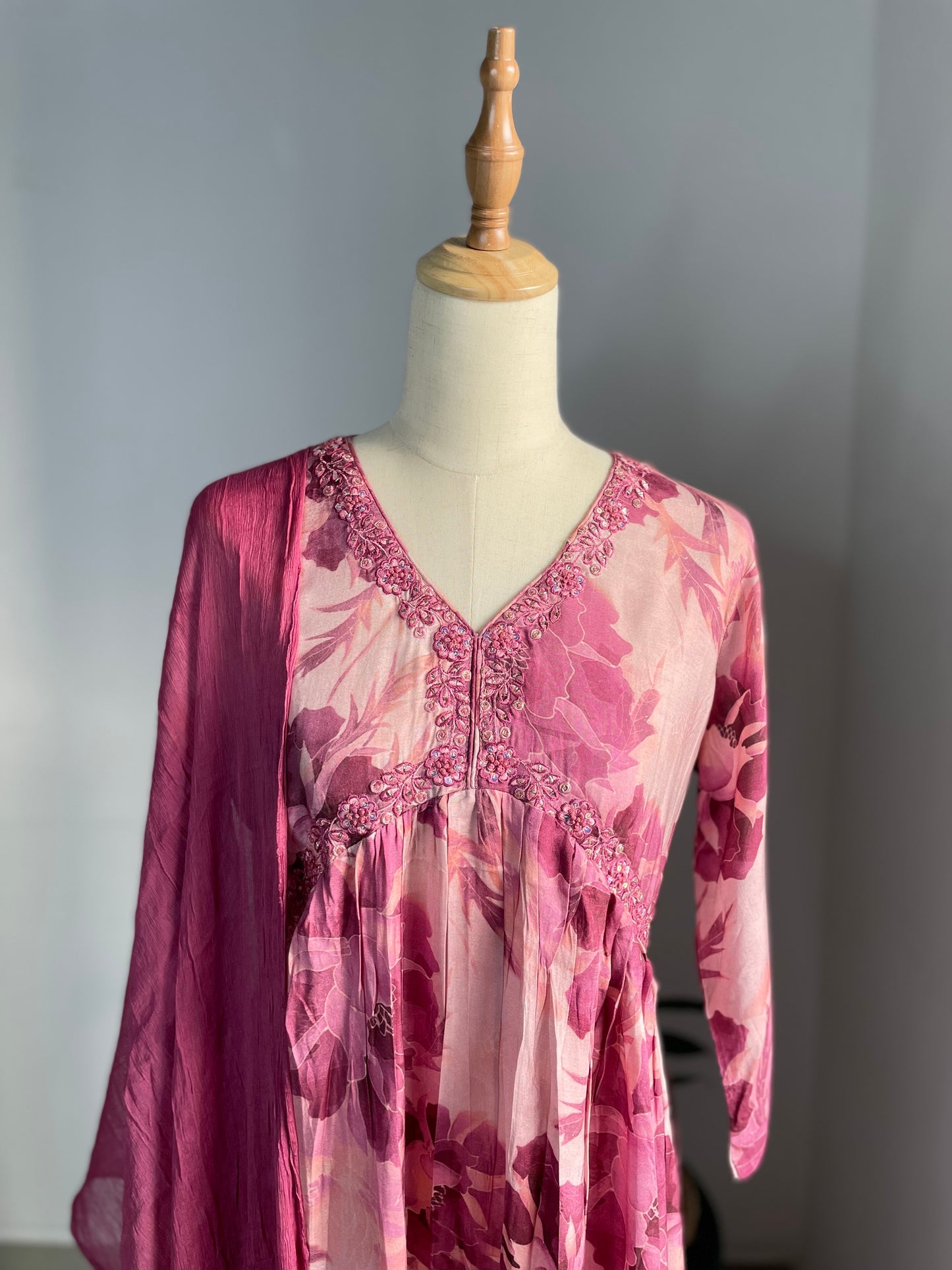 Muslin silk Anarkali