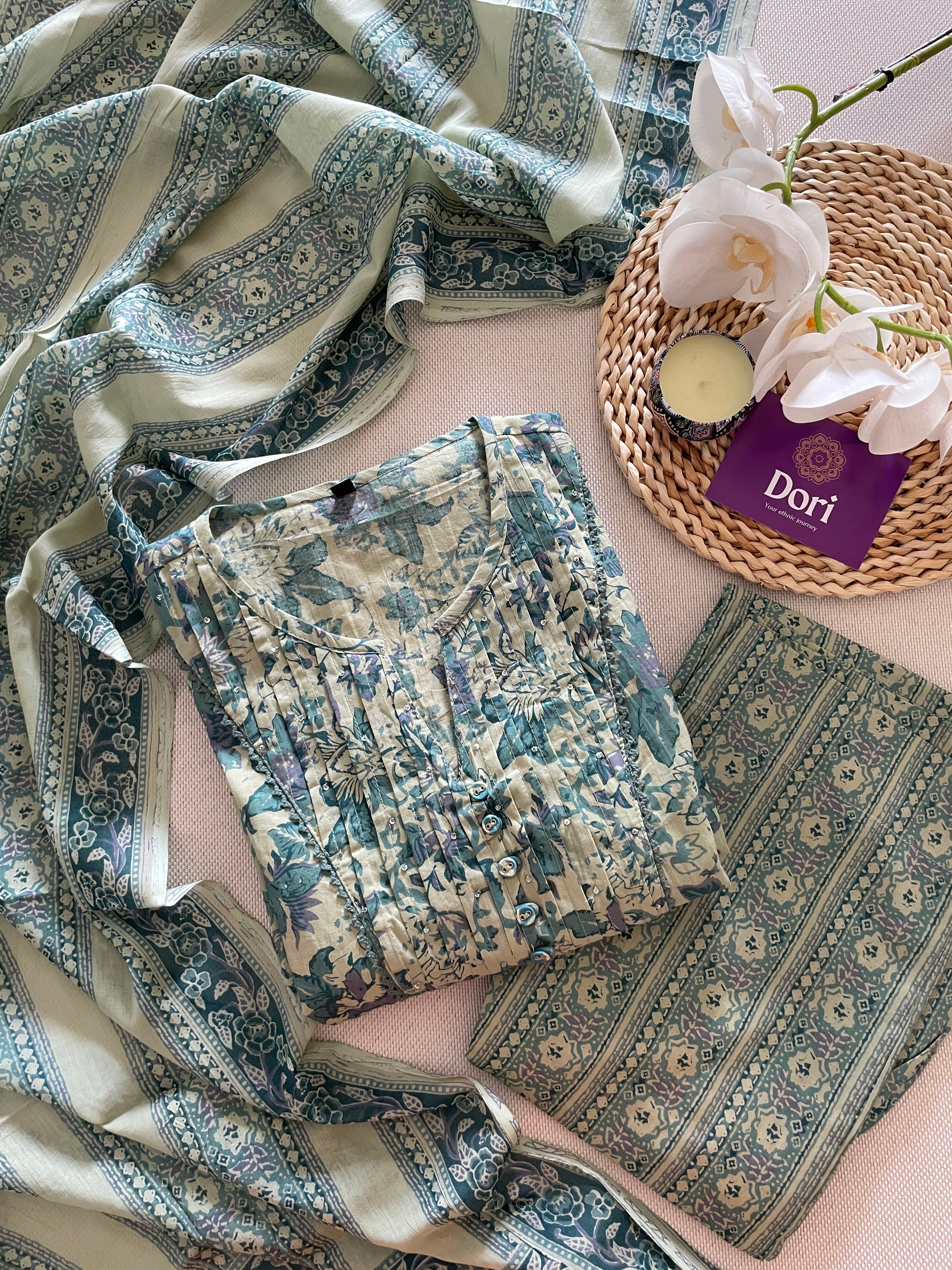 Cotton A-line suit set