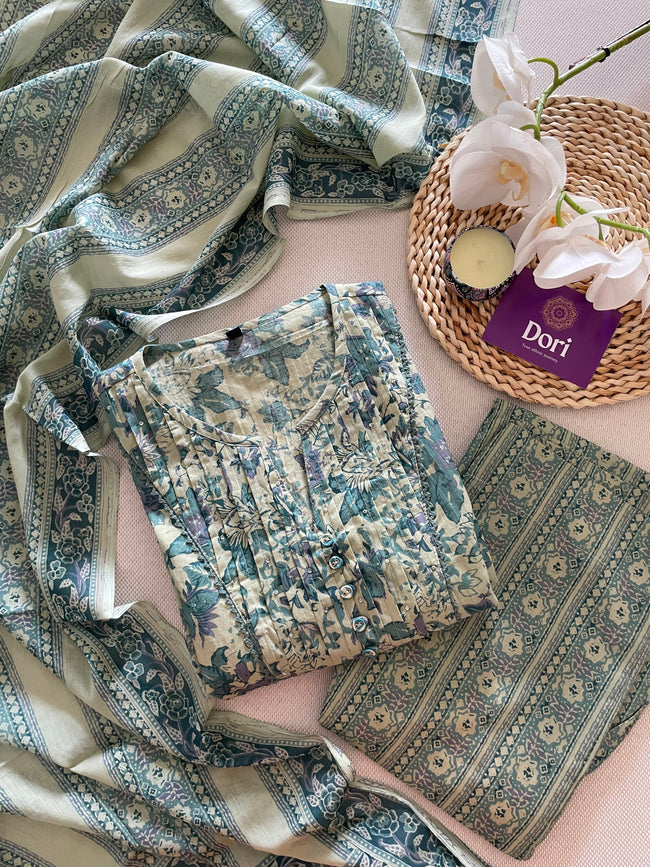 Cotton A-line suit set Hover Image