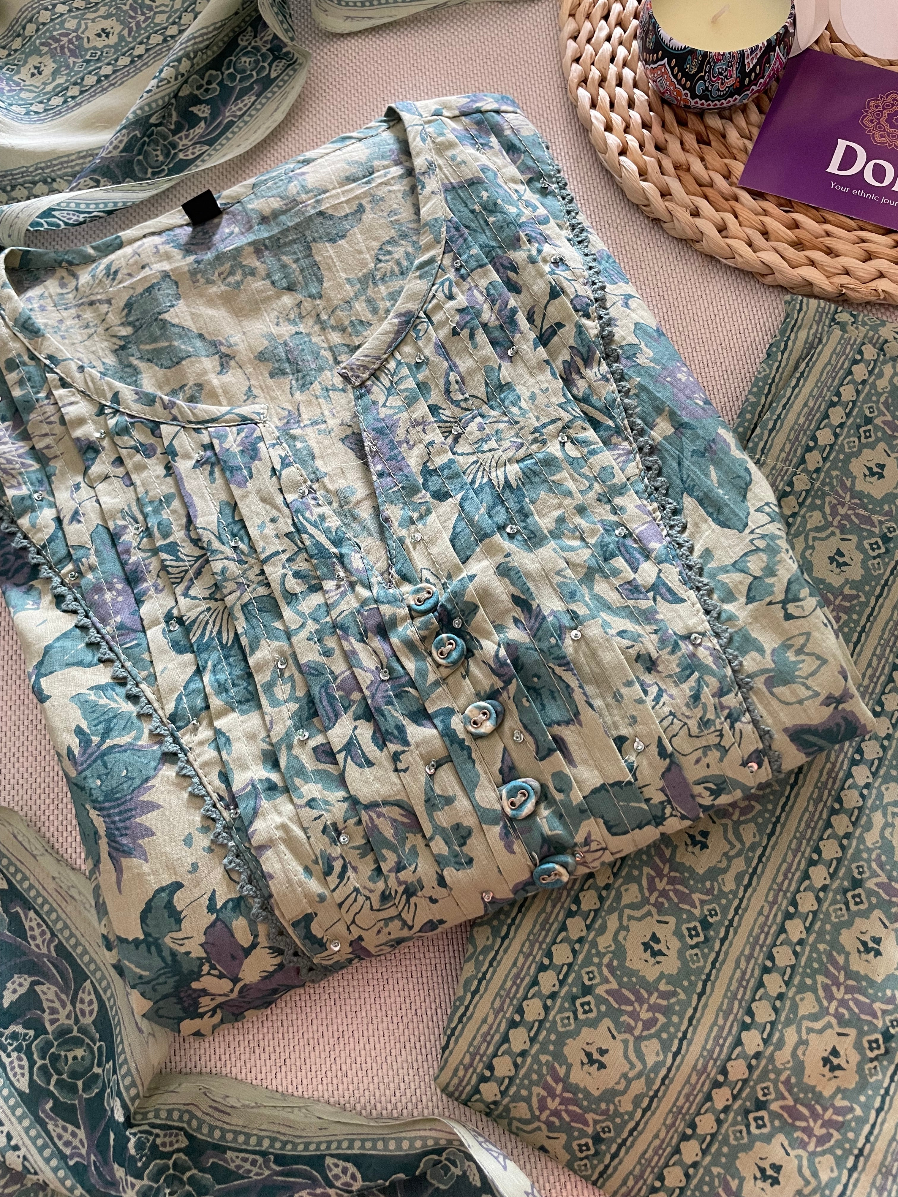 Cotton A-line suit set