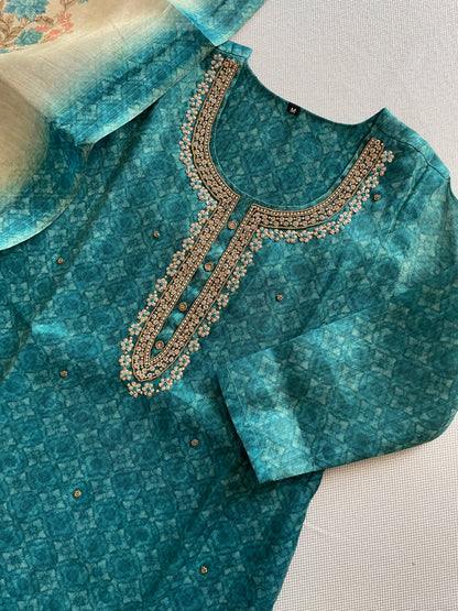 Tissue silk suit set