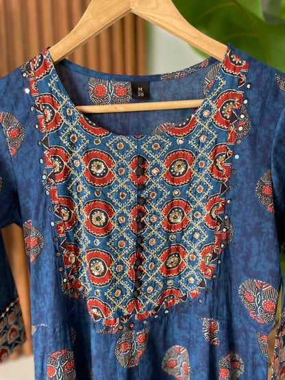Ajrakh printed A-line dress