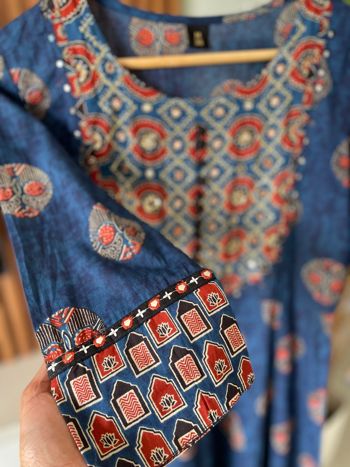 Ajrakh printed A-line dress