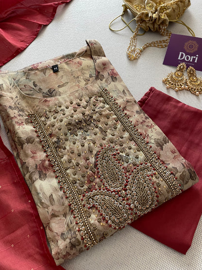 Tissue silk suit set