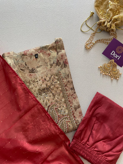 Tissue silk suit set