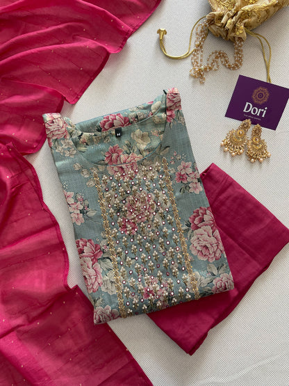Tissue silk suit set