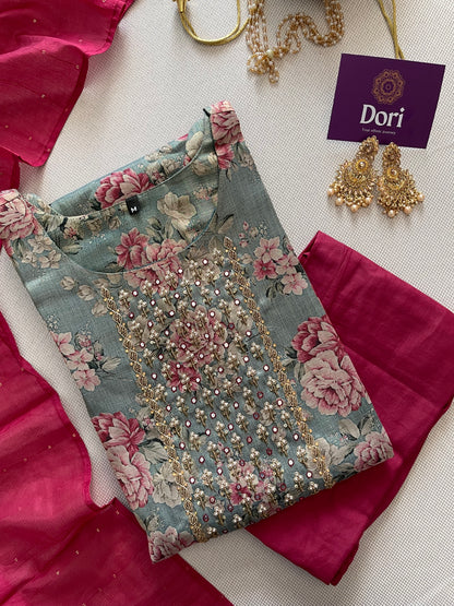 Tissue silk suit set