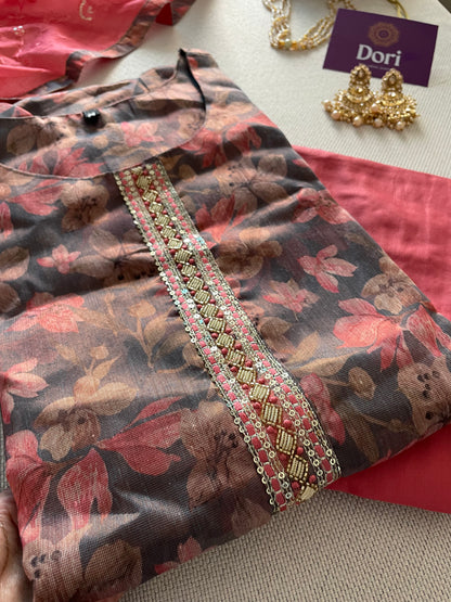 Tissue silk suit set