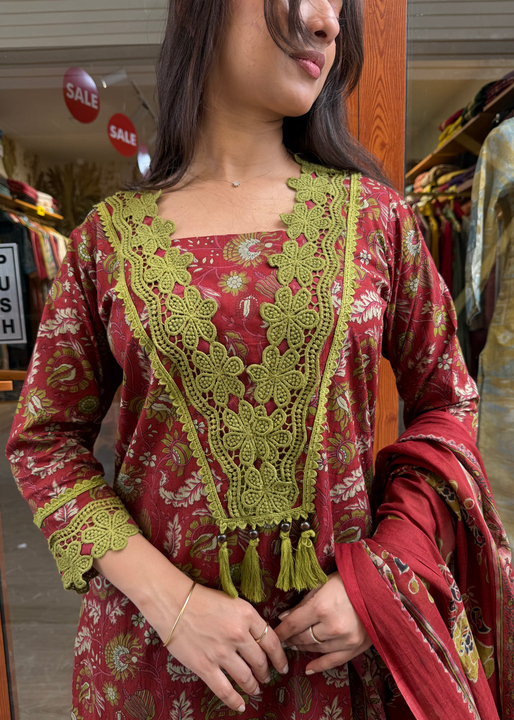 Cotton lace suit set