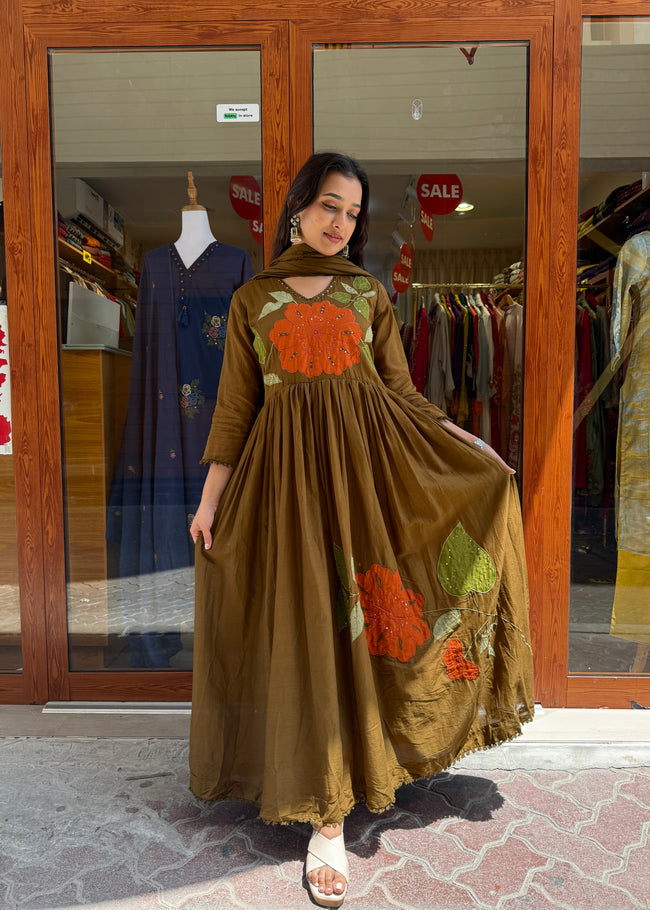 Mul Cotton Anarkali Hover Image