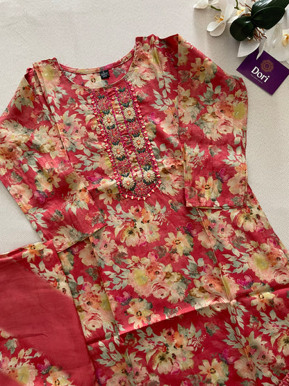 Muslin silk suit set