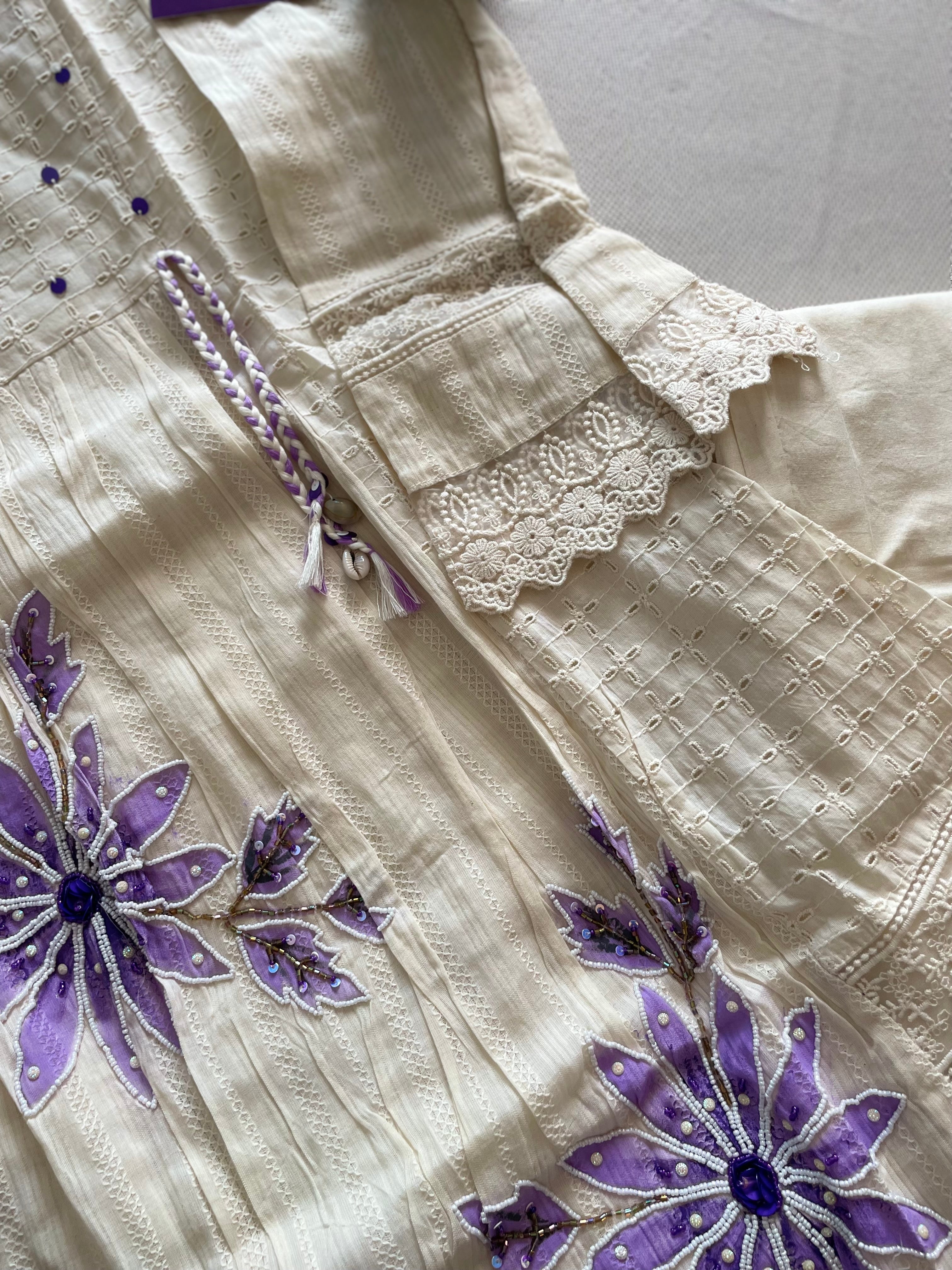 Premium schiffli cotton suit set