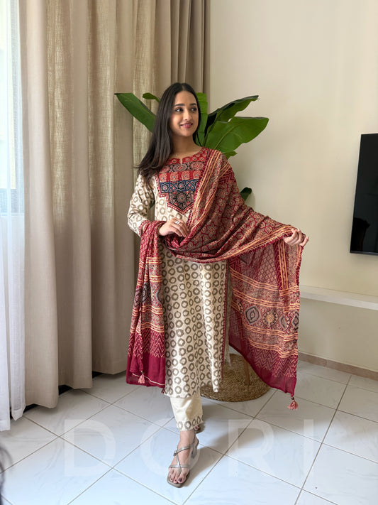Ajrakh suit set