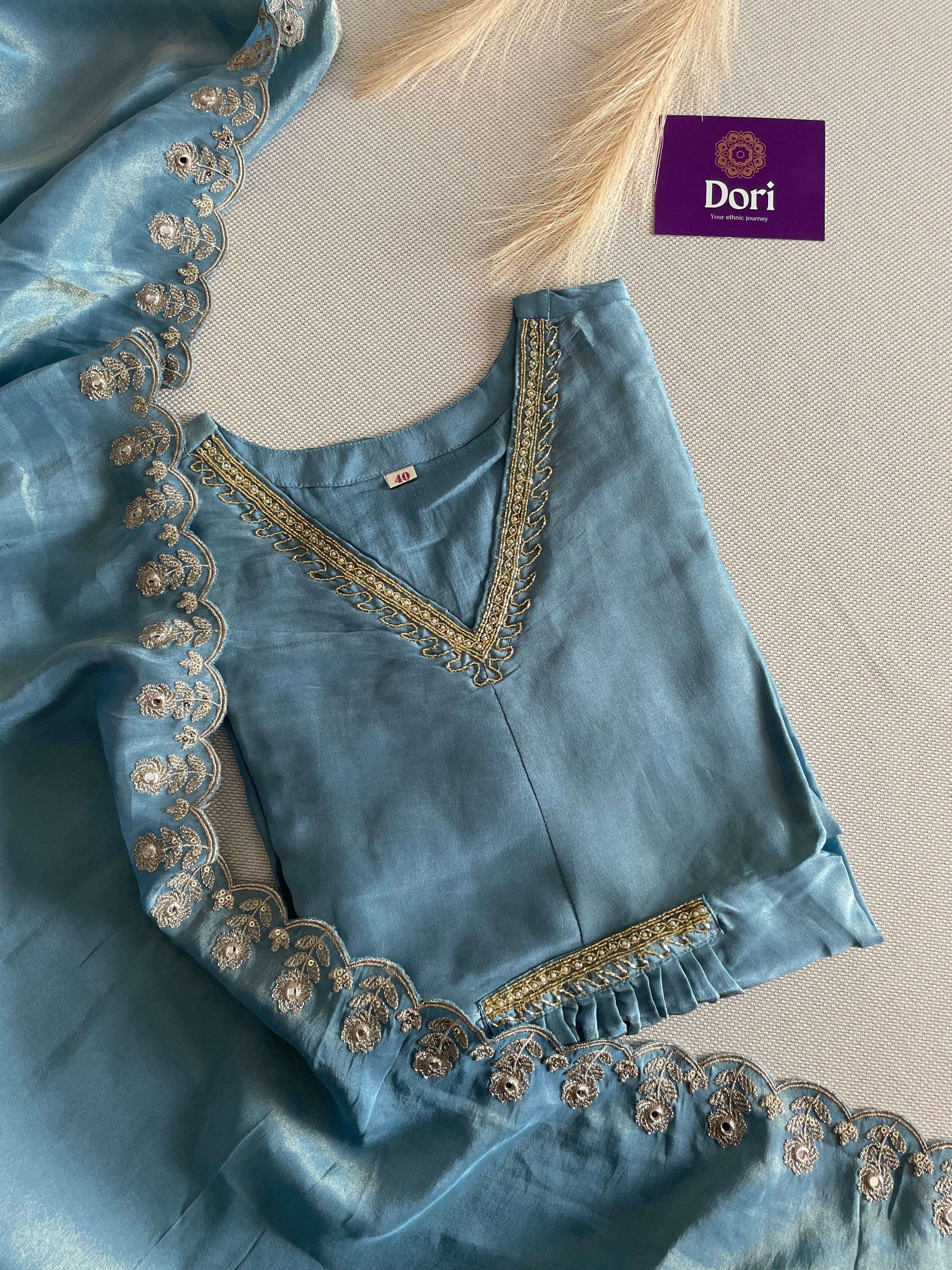 Premium shimmer tissue suit set