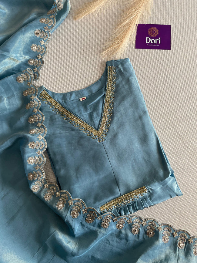 Premium shimmer tissue suit set Hover Image