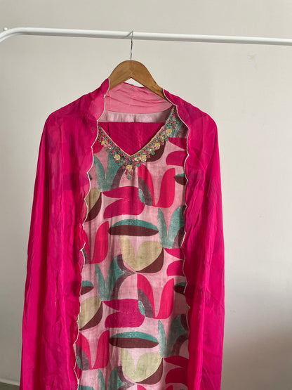 Muslin silk suit set